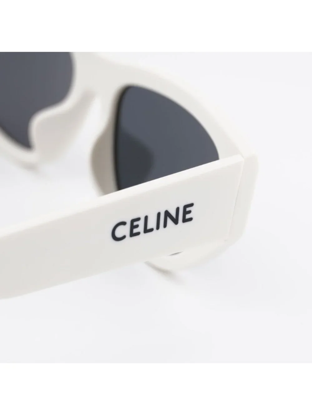 Celine CL40278U MONOCHROMS 25A Sunglasses Ivory Cat Eye Frame, Smoke Lenses